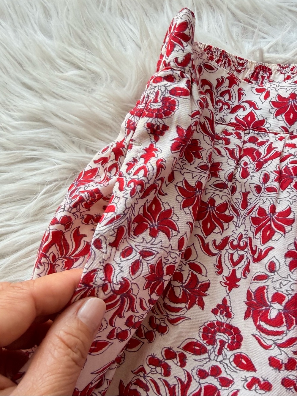 Xirena Taryn Floral Cotton Silk Midi Skirt M Button Front Boho Pockets - Picture 5 of 10